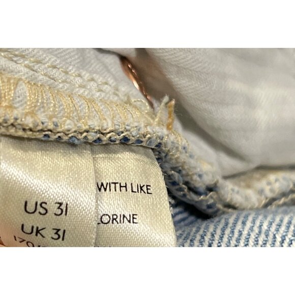 We The Free Denim Jean Shorts High Rise Size 31 Distressed Raw Hem - Picture 5 of 7